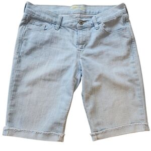 Old Navy Womens 4 The Flirt Bermuda Raw Cuff Stretch 5 Pocket Shorts Light Blue